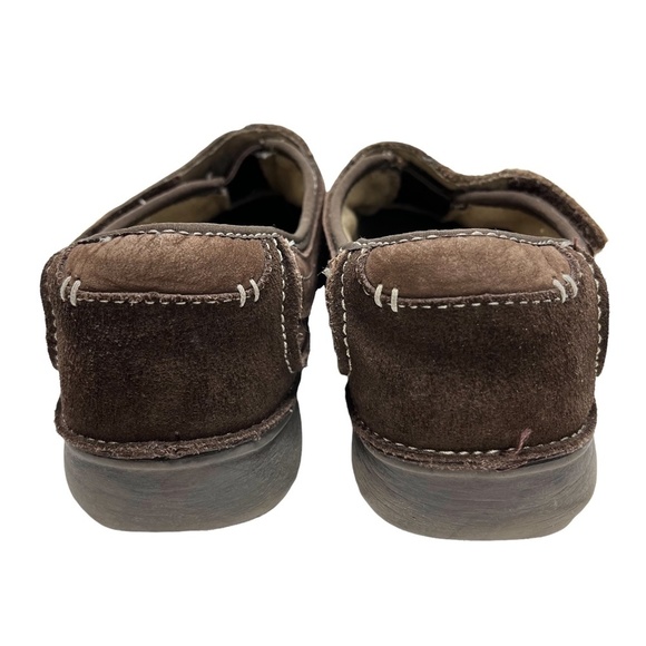 CLARKS WAVE WALK Genuine Leather Dark Brown Loafers Casual Flats Shoes sz 6.5 - Picture 6 of 16